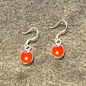 W1298 Silpada Filigree Sterling Silver Red Stone Earrings